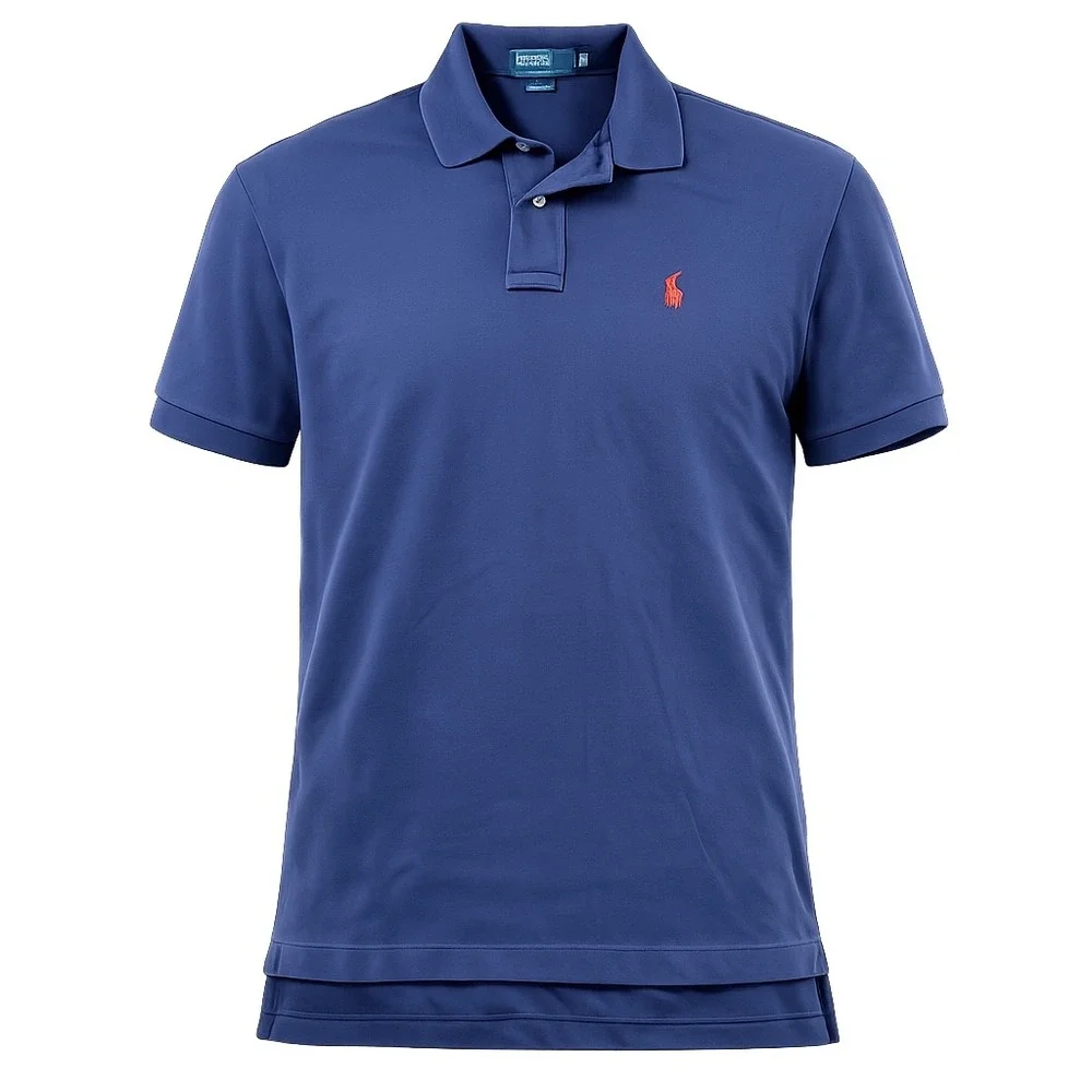 Polo Ralph Lauren Mens Navy Blue Shirt Medium preppy‎ golf resortwear logo pony